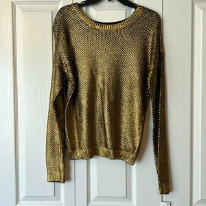 INC International Concepts Women Gold Knit Sweater Size Medium NWT